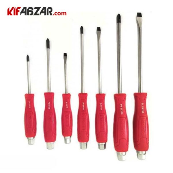 ست پیچ گوشتی ضربه خور دسته پلاستیکی 7 عددی رونیکس مدل RH 2910 - Image 1