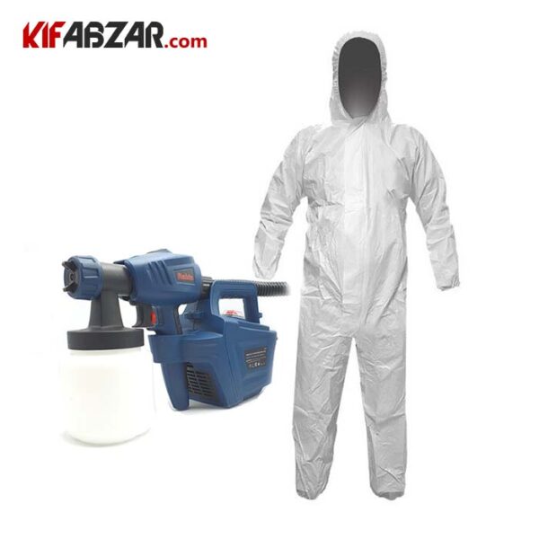 0f9c3043f5c24bc589a399a75953f729 پیستوله برقی رنگ پاش رابین+لباس یکبار مصرف تایوک - Image 1