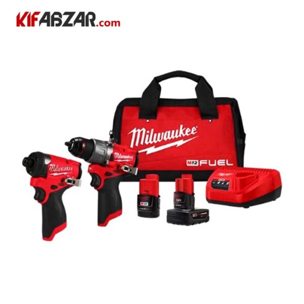 ست دریل و پیچ بند شارژی 12 ولت میلواکی مدل3497-22(ساخت کشور مکزیک)
