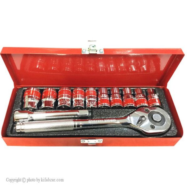56f1f99a793347758232bea8080eb4c8 مجموعه 12 عددی آچار و سری بکس هنگ تیو تولز مدل 12 PCS - Image 1