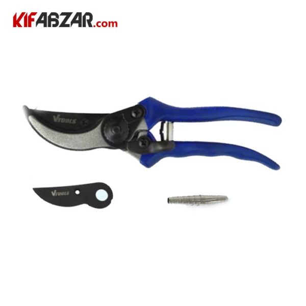 5d136a88a41442b7b444eaf2a4700fdb قیچی باغ 9 اینچ به همراه تیغه و فنر وی تولز - Image 1
