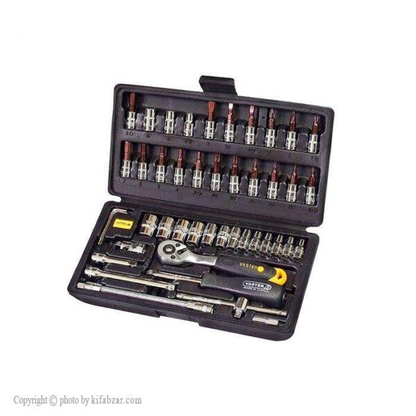 6bc0887ccb0c490184c265025a570427 مجموعه 46 عددی آچار و سری بکس واستر کد VA-S2046 - Image 1
