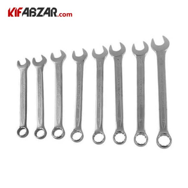a0fb87197e1f4557acdb75b959475e28 ست آچار یکسر تخت یکسر رینگی 8 عددی هاردکس - Image 1