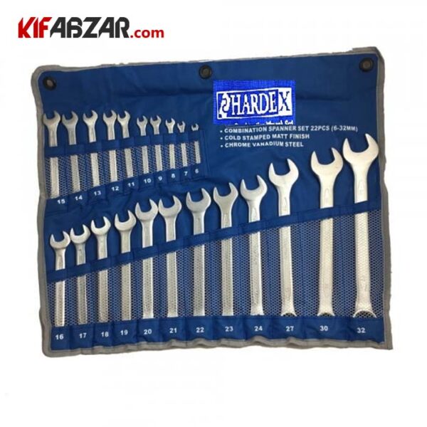 afc88f03b2994bada15cef142162de9b ست آچار یکسر تخت یکسر رینگی 22 عددی هاردکس - Image 1