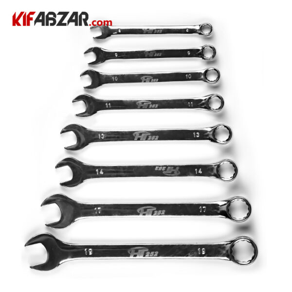 bd4e4da7a638450abb30dd76d8ea8a2f ست آچار یکسر تخت یکسر رینگی8 عددی اچ تی 252 - Image 1
