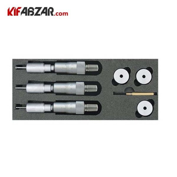 c8bbaeaf032d44b6a108ee195a5d5521 ست میکرومتر سه فک داخل سنج 12-6 میلیمتر آسیمتو مدل 8 63 209 - Image 1