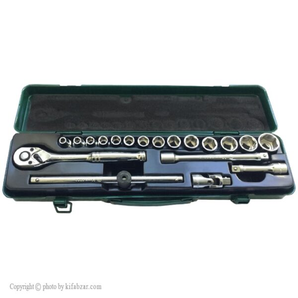 جعبه بکس 19 پارچه 3/8 هنس مدل 3619MKR