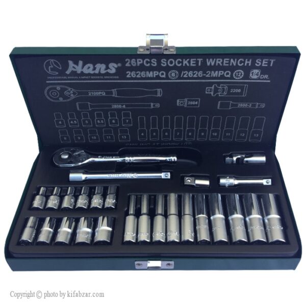 جعبه بکس هنس مدل 2626MPQ هواگیری 1/4 اینچ کوتاه و بلند