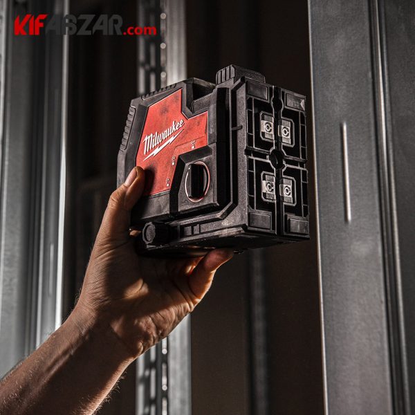 اندازه فیزیکی تراز لیزری 2 بعدی 180 درجه عمودزن میلواکی مدل L4 CLLP-301C