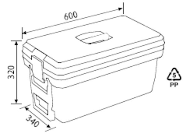 جعبه ابزار پلاستیکی پورت‌بگ مدل P.O.09M چرخ دار - Image 3