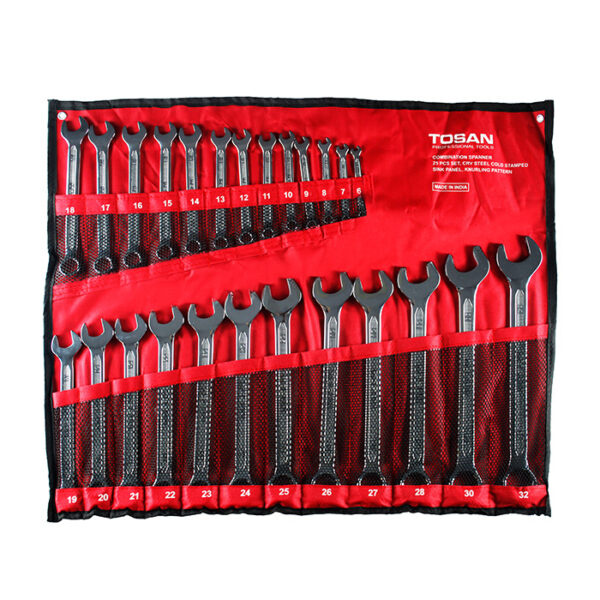 ست آچار یکسر تخت یکسر رینگی 25 عددی توسن مدل TI101-S25 - Image 3
