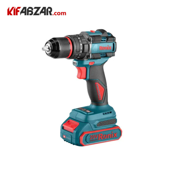 75504af14cb24796b49b7c1af8a81794 دریل شارژی 20 ولت براشلس چکشی رونیکس مدل 8670 - Image 1