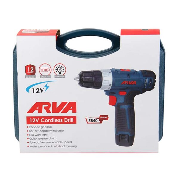 دریل پیچ گوشتی شارژی آروا مدل 5840 - Image 15
