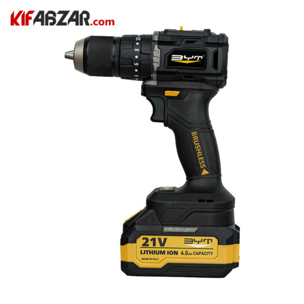 تصویر دریل پیچ گوشتی چکشی شارژی 21 ولت بی وای تی مدل 1221-8