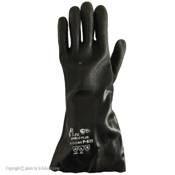 دستکش ایمنی ضد اسید شیلد مدل P-635 - Image 2