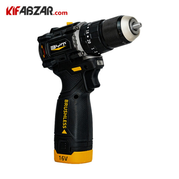 عکس دریل پیچ‌گوشتی چکشی شارژی 16 ولت بی وای تی مدل 1216-8