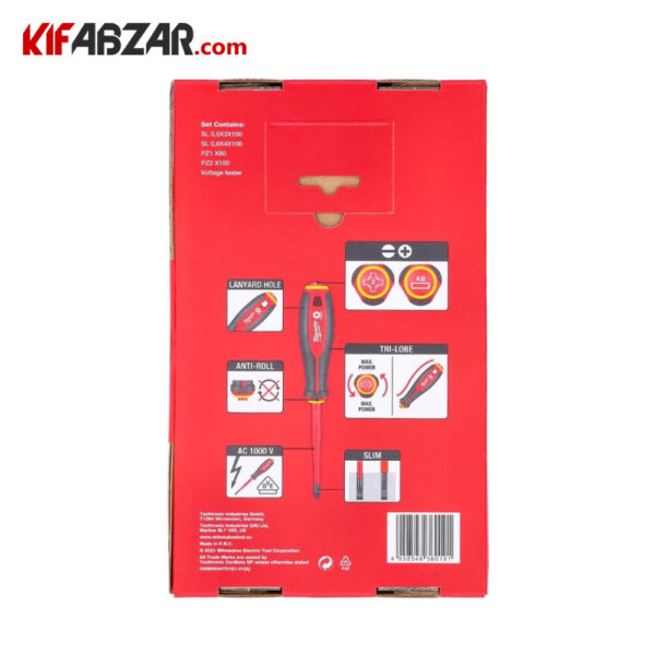 تصویر ست 5 عددی پیچ گوشتی عایق میلواکی مدل TRI-LOBE VDE کد 4932478737