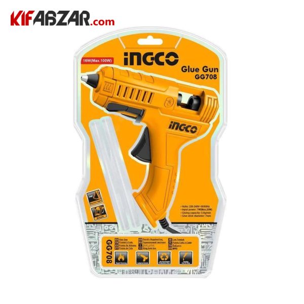 بسته بندی دستگاه چسب حرارتی 100 وات اینکو مدل GG708