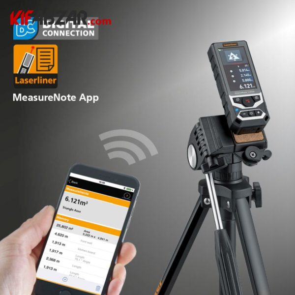 اتصال به موبایل در متر لیزری 150 متری لیزرلاینر مدل DistanceMaster LiveCam