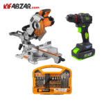 کیت ابزار 3 عددی اره فارسی بر آاگ PS254L + دریل شارژی پی ای پی BD-2015 + ست مته و سری پیچ گوشتی موتا MO310008