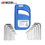 اجزای ست آچار آلن دسته کوتاه 18 عددی هاربر مدل H18M