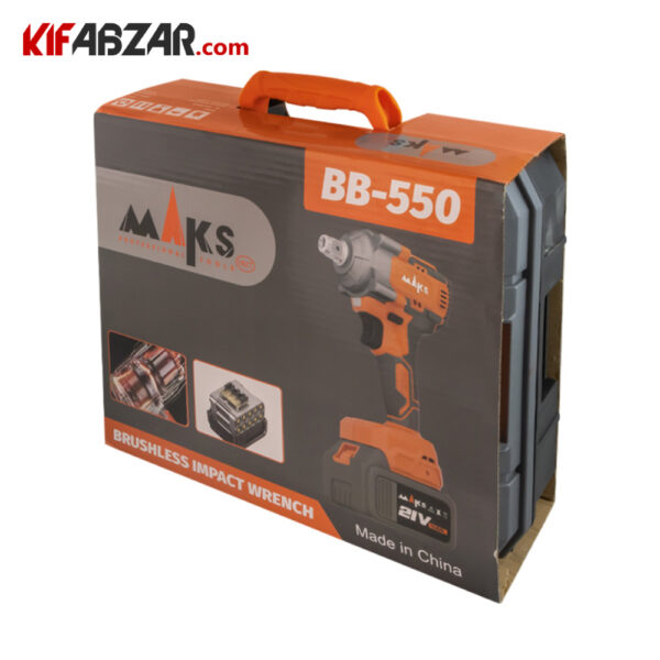 بسته بندی آچار بکس شارژی براشلس 21 ولت مکس مدل BB550