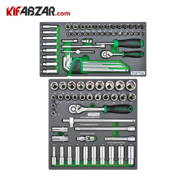 آچارهای بکس جعبه ابزار 7 کشوی 261 پارچه تاپ تول مدل GE-26118