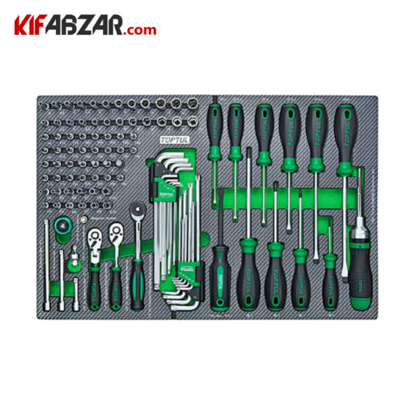 ست پیچ گوشتی و آچار چرخشی جعبه ابزار 7 کشوی 308 پارچه تاپ تول مدل GE-30817