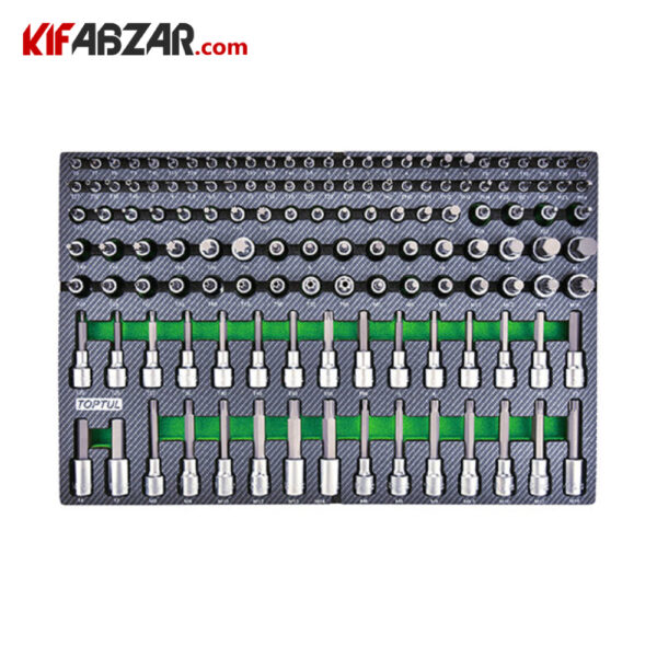 انواع بیت جعبه ابزار 7 کشوی 340 پارچه تاپ تول مدل GE-34028