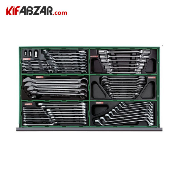 آچارهای تخت جعبه ابزار دراوری 8 کشو 360 پارچه تاپ تول مدل GT-36001