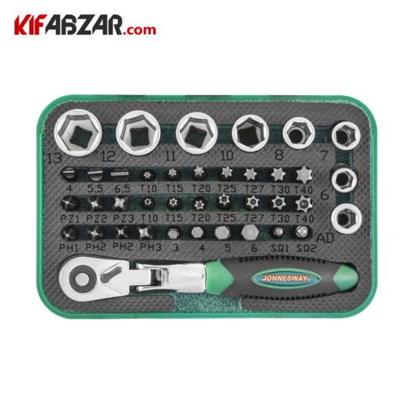 ابزارهای جعبه بکس 40 پارچه جانزوی مدل RD02040S