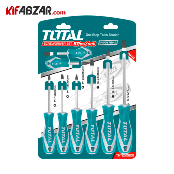 ست 8 عددی پیچ گوشتی توتال مدل THT250608 ست 8 عددی پیچ گوشتی توتال مدل THT250608