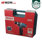بسته بندی دریل پیچ گوشتی شارژی 12 ولت رونیکس مدل 8812 دست دوم