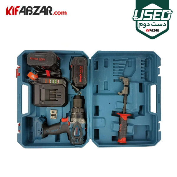 قیمت دریل پیچ گوشتی چکشی شارژی 40 ولت رونیکس مدل 8905-40V دست دوم