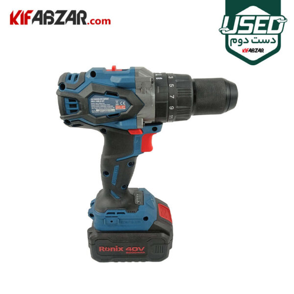 خرید دریل پیچ گوشتی چکشی شارژی 40 ولت رونیکس مدل 8905-40V دست دوم