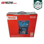 جعبه کارتنی کیت 52 پارچه دریل چکشی 750 وات رونیکس مدل RS-0006 دست دوم
