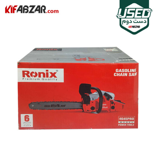 جعبه کارتنی اره زنجیری بنزینی 1800 وات رونیکس مدل 4645PRO دست دوم