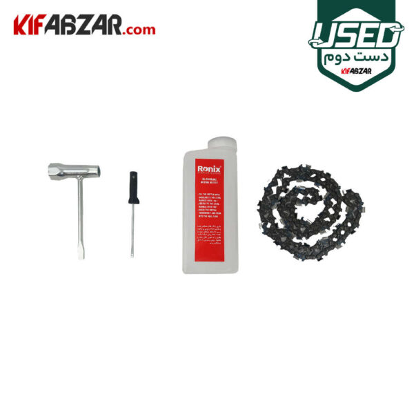 متعلقات اره زنجیری بنزینی 1800 وات رونیکس مدل 4645PRO دست دوم