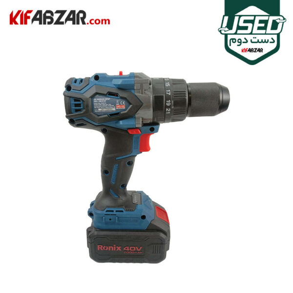 خرید دریل پیچ گوشتی چکشی شارژی 40 ولت رونیکس مدل 8905-40V دست دوم