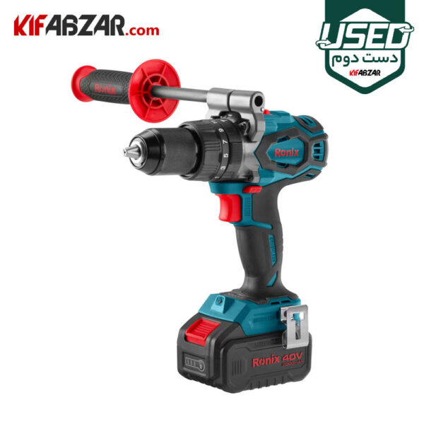 دریل پیچ گوشتی چکشی شارژی 40 ولت رونیکس مدل 8905-40V دست دوم دریل پیچ گوشتی چکشی شارژی 40 ولت رونیکس مدل 8905-40V دست دوم