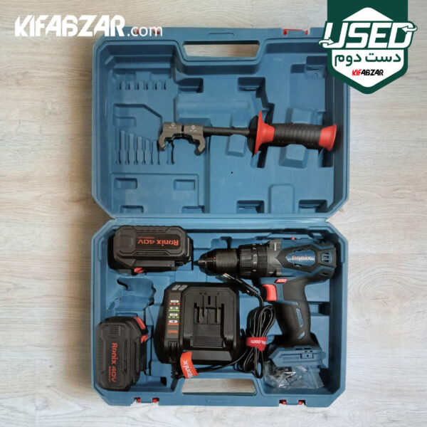 قیمت دریل پیچ گوشتی چکشی شارژی 40 ولت رونیکس مدل 8905-40V دست دوم