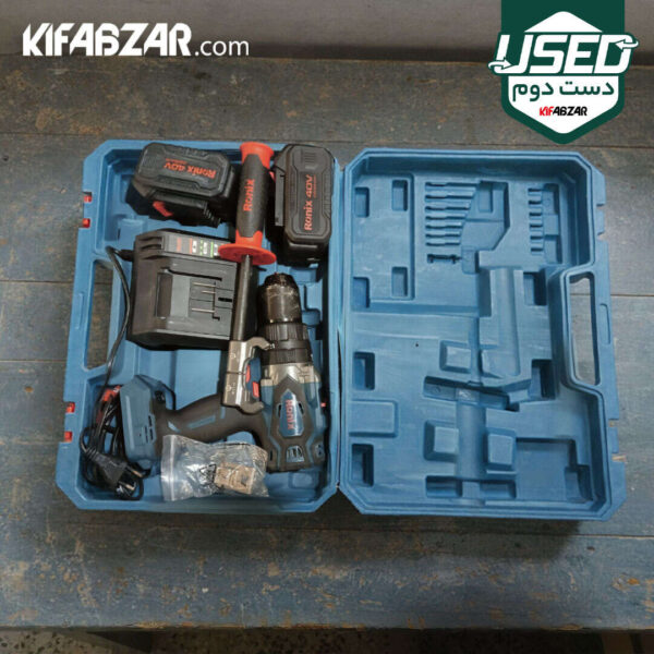 خرید دریل پیچ گوشتی چکشی شارژی 40 ولت رونیکس مدل 8905-40V دست دوم