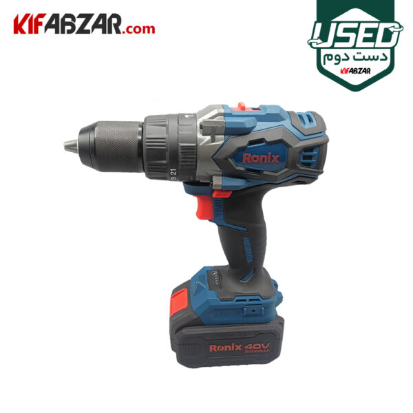 خرید دریل پیچ گوشتی چکشی شارژی 40 ولت رونیکس مدل 8905-40V دست دوم