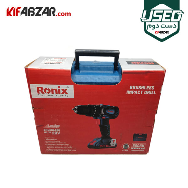 قیمت دریل پیچ گوشتی چکشی شارژی 20 ولت رونیکس مدل 8905K دست دوم