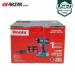 جعبه کارتنی پیچ گوشتی شارژی براشلس 20 ولت رونیکس مدل 8906 دسته دوم