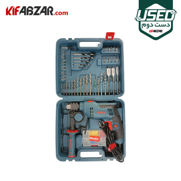قیمت کیت 52 پارچه دریل چکشی 750 وات رونیکس مدل RS-0006 دست دوم