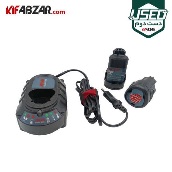 باتری و شارژر دریل پیچ گوشتی شارژی 12 ولت آروا مدل 5850 دست دوم
