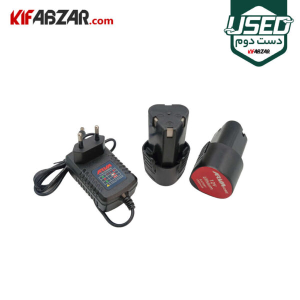باتری و شارژر دریل پیچ گوشتی شارژی 12 ولت آروا مدل 5970 دست دوم