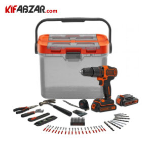 مجموعه 60 پارچه دریل شارژی چکشی ۱۸ ولت بلک اند دکر مدل BCKSB04-QW