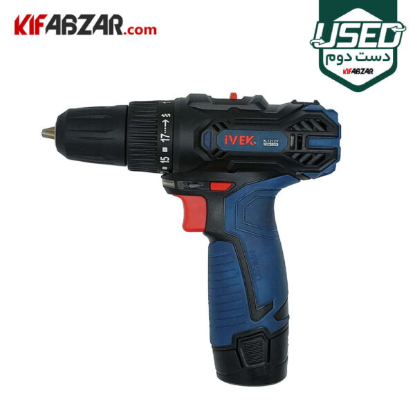 خرید دریل پیچ گوشتی شارژی 12 ولت ایوک مدل K-7212V دست دوم